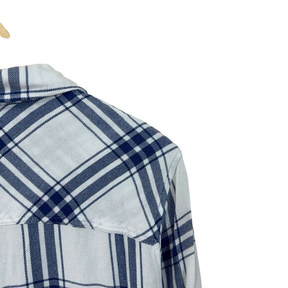Rails Medium Button Front Hunter Sapphire Flannel Shirt Long Sleeve Womens - Picture 14 of 16